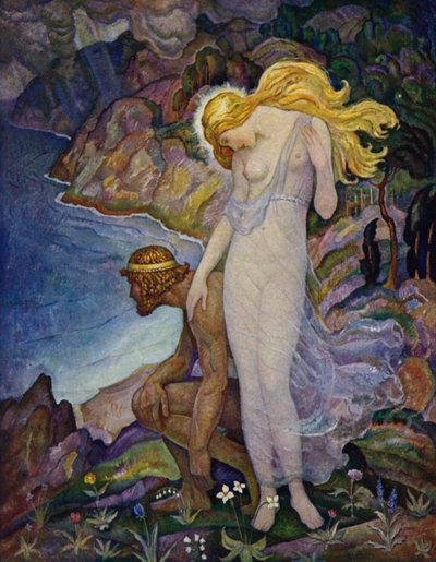 オデッセイ：オデッセウスとカリプソ 作： Newell Convers Wyeth